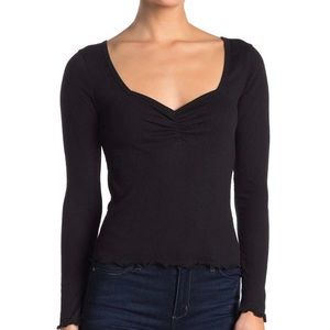 NWT Abound Long Sleeve Front Cinched Top